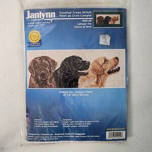 Janlynn Counted Cross Stitch Kit Labrador Retrievers Labs Dogs 15x6 New In Pkg